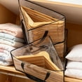 thumbnail image 5 of Clothes Hanger Organizer Holder for Space Saving,18.1" Hanger Triangle Storage Bag with Handles for Closet Tidier Laundry Rooms Wardrobe Drying Rack,Waterproof Container(Clear), 5 of 6