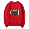thumbnail image 7 of Rugby Shirt Women Football Sweatshirts Long Sleeve Crew Neck Workout Tops Rugby Shirt Soccer Tops Sports Athletic Gym Shirts Football Print Sports Oversized Sports Mom Must Have Fall Must Haves Red, 7 of 7