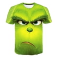 thumbnail image 3 of Venta caliente de camiseta de niño monstruo verde navideño impresión 3d moda de moda impresa manga corta, 3 of 5