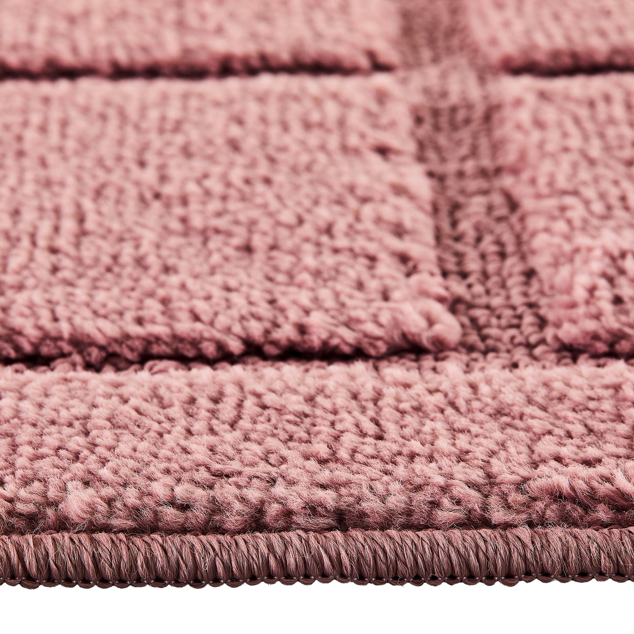 Mainstays Solid High Low Tufted Grid Mauve Pink Indoor Runner Rug, 2' x 6'