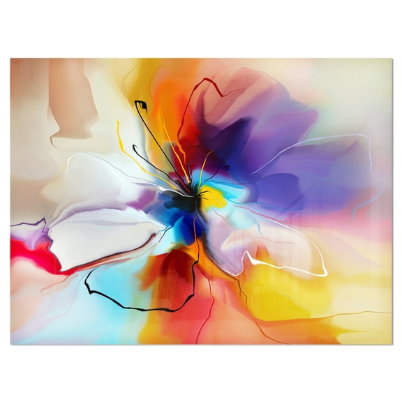 Designart 'Creative Flower in Multiple Colors' Metal Wall Art