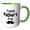 Green/White, variant on 3drose, Happy Fathers Day Mustache Design, 15oz Two-tone Blue Mug