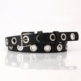 thumbnail image 4 of TNOBHG Fashionable Eyelet Belt for Women Women Thin Pants Belt Metal Buckle Faux Leather Waistband Adjustable Length Multi Holes Design Jeans Belt Women Belt, 4 of 8