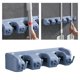thumbnail image 4 of Soporte para escoba de , Rack de almacenamiento de montaje en pared de fácil instalación, Organizar suministros de limpieza, Herramientas de Azul 4 ganchos Macarena sostenedor de la escoba, 4 of 8