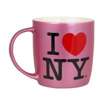 I Love NY Mug Metallic Pink 10oz