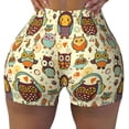 thumbnail image 2 of Balery Cute Owls Pantalones cortos de entrenamiento estampados para mujer, sin costuras, ajustados, para gimnasio, yoga, correr, deportes, ejercicio activo, fitness.-XX-Large, 2 of 8