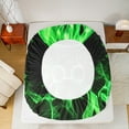 thumbnail image 5 of jejeloiu Gaming Full Size Sheets,Teen Video Game Bed Sheets,Green Cool Fire Sheet Sets For Boys Girls,Super Cozy Bedroom Decoration,4 Pieces, 5 of 7