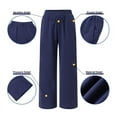 thumbnail image 5 of ZANZEA Women Long Pants Plain Wide Legs Casual Holiday Street Trousers, 5 of 9