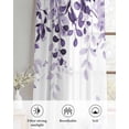 thumbnail image 6 of Purple Sheer Curtains 84 Inch Length 2 Panels Set for Living Room/Bedroom, Eucalyptus Leaves Kitchen Curtains with Grommet Semi-Sheer Curtains Drapes Voile Window Treatments 42"x84"x2, 6 of 7