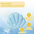 thumbnail image 6 of FEOLGEHLY 2 Pieces Bath Pillows for Tub, Inflatable Bath Pillow with Suction Cups, Terry Cloth Covered Shell Shape Bathtub Spa Pillow Comfortable Soft Cushion, Neck Support for Home Spa, Blue, 6 of 7
