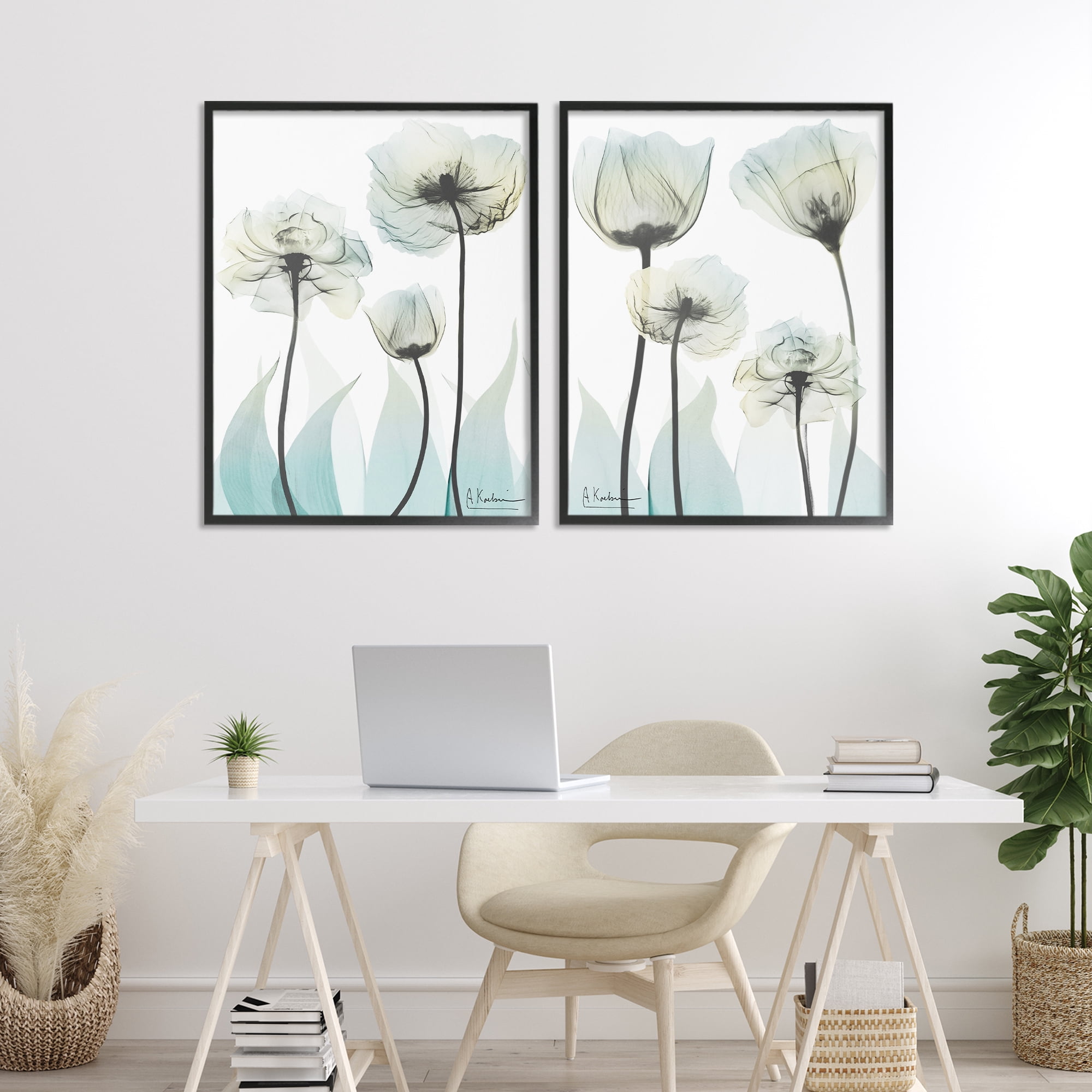 Stupell Industries Luxury Of Creation Flowers 2 Piece Black Framed Giclee Art Set, design by Albert Koetsier