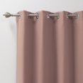 thumbnail image 4 of Quality Home Thermal Insulated Blackout Curtains - Stainless Steel Nickel Grommet Top - Mauve - 52"W x 63"L - (Set of 2 Panels), 4 of 4