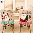 thumbnail image 4 of PULLIMORE 2 Pcs Christmas Chair Back Covers Santa Claus Snowman Dining Seat Slipcovers Festive Home Decor, 4 of 7