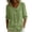 Green, variant on Womens Cotton Linen Tops 3/4 Sleeve Crew Neck Puff Cuff Button Down Casual Shirt, M