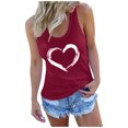 thumbnail image 2 of Fznquz Love Heart Casual Tops for Women Scoop Neck Sleeveless Casual Summer Shirt Boho Red Junior Tank Tops Under 10, 2 of 6