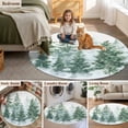thumbnail image 5 of Forest Green Round Area Rug 7 FT, Non Slip Living Room Area Carpet, Spring Summer Watercolor Pine Tree Washable Soft Circular Rug Non-Shedding Floor Carpet for Bedside Office Play Room Classroom, 5 of 9