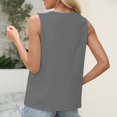 thumbnail image 4 of Linen Tank Tops for Women Solid Button down Tank Top Sleeveless Loose Tank Top Size M, 4 of 6