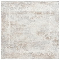 SAFAVIEH Hanna Sharlene Distressed Area Rug, Ivory Grey/Beige, 6'7" x 6'7" Square