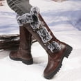 thumbnail image 5 of Womens Boots Chunky Heel Round Toe Insulated Thick Booties 2025 Trendy Mid Calf Pull On Casual Warm Snow Boots, 5 of 9