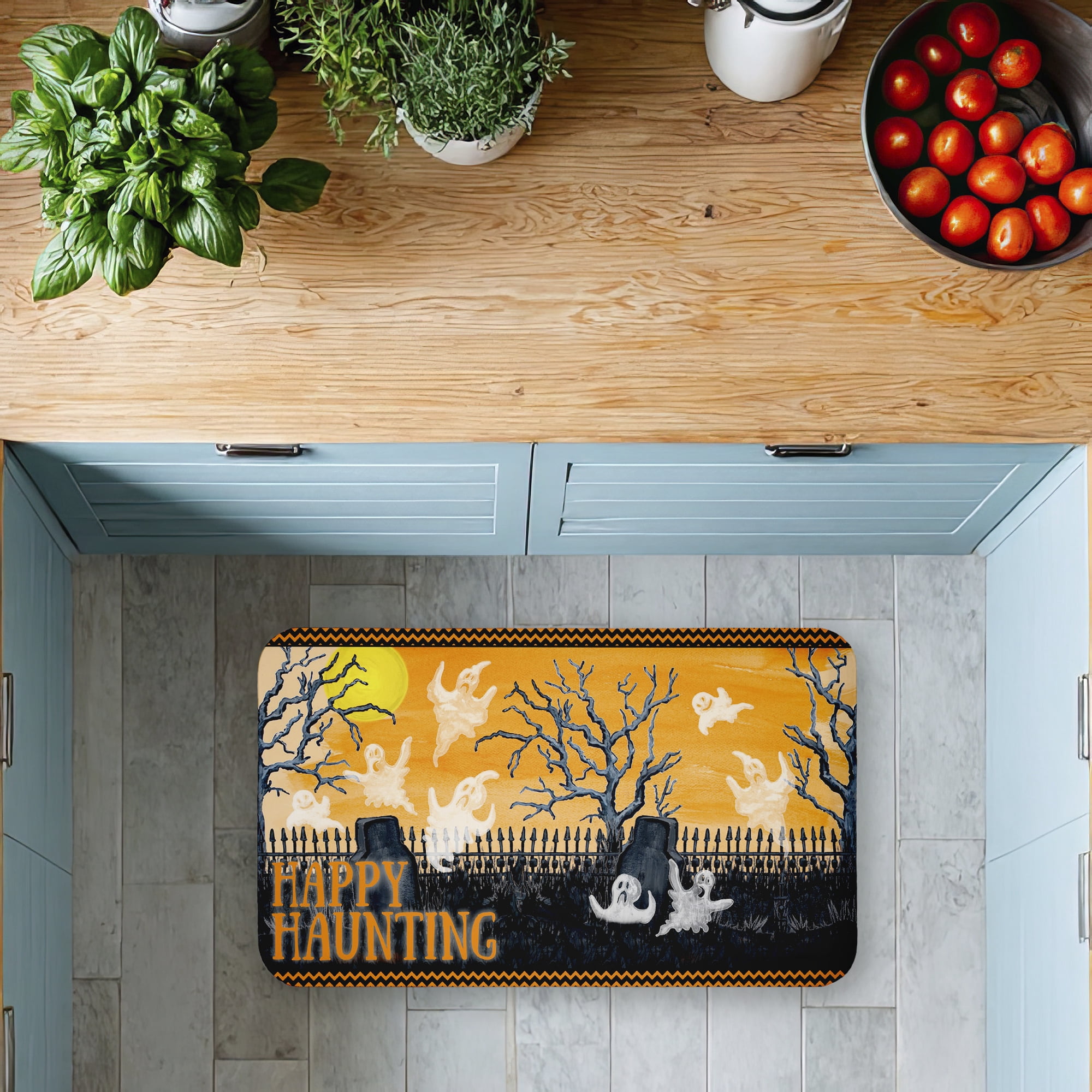 Stupell Industries Happy Haunting Graveyard Printed Anti-Fatigue Floor Mat, design by Gina Ritter