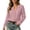 #007-Pink, variant on Women's Plain Polyester Long Sleeve Hooded Quilted Puffer Jacket with Zip Front and Pockets for Winter Casual Wear