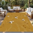 thumbnail image 2 of Japanese Style Outdoor Rug for Patio/Deck/Porch, Non-Slip Large Area Rug 3 x 5 Ft, Vintage Art Cranes Ocean Wave Yellow Indoor Outdoor Rugs Washable Area Rugs, Reversible Camping Rug Carpet Runner, 2 of 8
