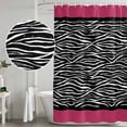 thumbnail image 4 of Zebra Printed Shower Curtain Set - Long 72" x 84" Washable Bathtub Curtain with 12 Hooks, Modern Geometric Balck White Stripes Waterproof Fabric Stall Shower Curtains for Bathroom/Bathtub Décor, 4 of 6