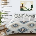 thumbnail image 3 of Blue Beige Duvet Cover Set Queen Size, Aztec Ethnic Southwestern Native Geometric 4 Piece Soft Microfiber Bedding Set with 1 Duvet Cover, 1 Flat Sheet, 2 Pillowcases, 3 of 9