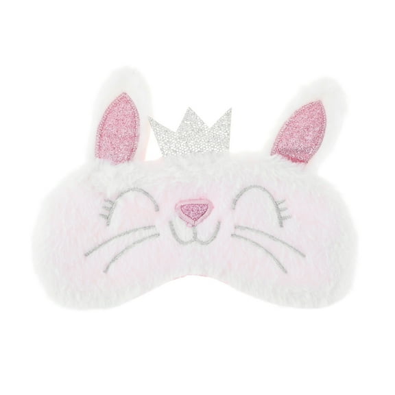 Unique Bargains 1 Pc Fleece Long Ear Cats Eye Mask for Home White Fleece