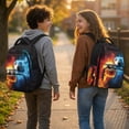 thumbnail image 2 of Yspwyqan School Backpack for Kids Boys, 17" Multi-Pocket Backpack, Fits 15.6 Laptop, Fire Ice Soccer Lightweight Bookbag with Front Pocket for Elementary Middle, 2 of 7