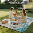thumbnail image 4 of Teal Jellyfish Coastal Outdoor Rug for Patio/Deck/Porch, Non-Slip Large Area Rug 3 x 5 Ft, Vintage Summer Beach Nautical Indoor Outdoor Rugs Washable Area Rugs, Reversible Camping Rug Carpet Runner, 4 of 8