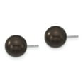 thumbnail image 2 of 925 Sterling Silver Majestik Rh-pl 8-9mm Blk Imitat Shell Pearl Stud Earrings; for Adults and Teens; for Women and Men, 2 of 3