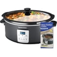 thumbnail image 1 of 7QT Slow Cookers for Kitchen, Electric Cooker Pot with 20h Timer & 3 Heat Settings, Oval Ceramic Pot for Kitchen, Home and Kitchen, Compatible with 20 Count 13"x21" Cooking Liners, 1 Set, 1 of 9