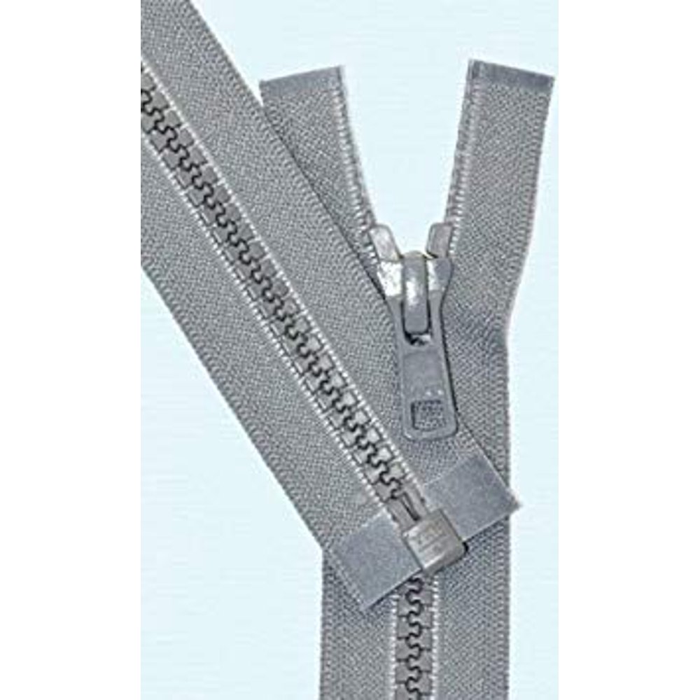 19" Vislon Zipper YKK 5 Molded Plastic Separating 578 Medium Grey (1 Zipper/ Pack