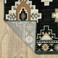 thumbnail image 3 of 5' X 7' Black Grey Tan Orange And Ivory Southwestern Power Loom Stain Resistant Area Rug, 3 of 10