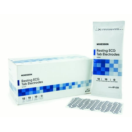 - McKesson EKG Tab Electrode Diagnostic, Non-Radiolucent, Box of 1000