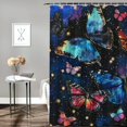 thumbnail image 2 of CMMY Home Bathtubs Bathroom Curtain Decoration Colorful Butterfly Blue Purple Style Waterproof Shower Curtain Multiple Sizes White, 2 of 7