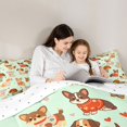 thumbnail image 4 of Manfei Cartoon Puppy King Size Comforter Sets, Love Heart Dog Comforters King Size, Green, Reversible, 3-Piece, 1 Comforter and 2 Pillowcases, 4 of 7