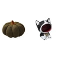 thumbnail image 1 of Cojín decorativo con forma de gato calabaza encantador, ideal para Halloween, como centro de mesa, sofá o sala de estar., 1 of 8