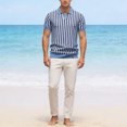 thumbnail image 4 of DGMIOCS Polo de Voyage pour Homme Résistant aux Plis Coupe Ajustée Vacances Bleu m, 4 of 5