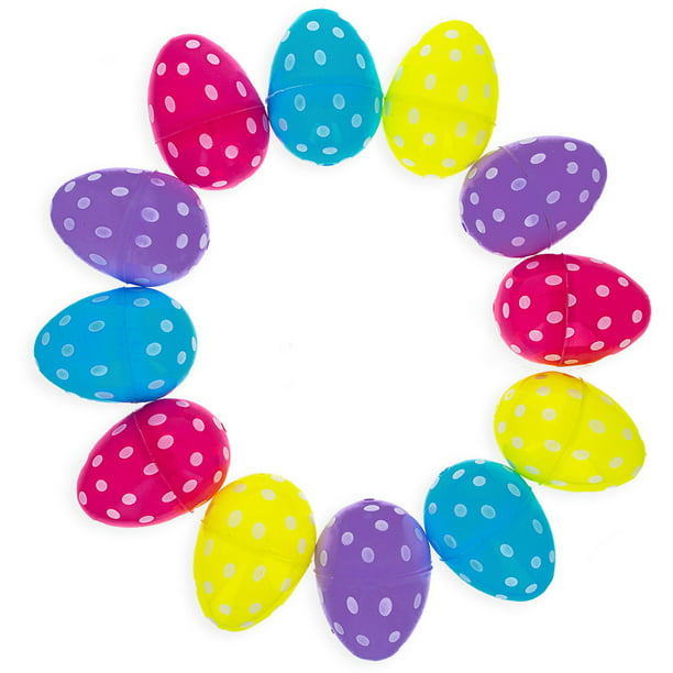 BestPysanky 12 Bright Pattern Plastic Easter Eggs