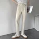 thumbnail image 3 of Pantalones de traje recto para hombre, pantalones para hombre de talla grande, marrón, ropa de verano de primavera 2024, reseñas elegantes de Corea, muchos pantalones casuales delgados, 3 of 5