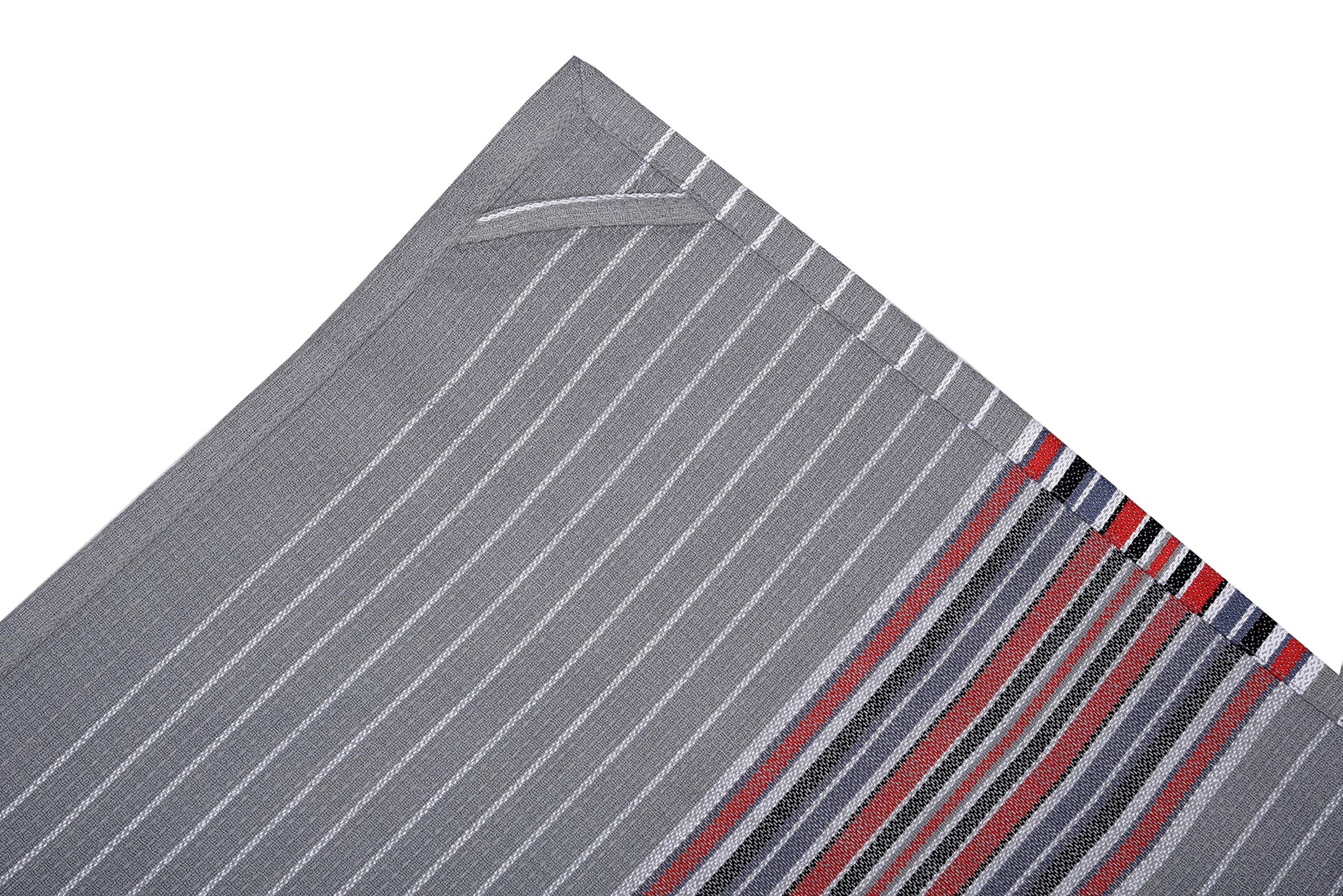 Urban Villa Kitchen Towels Waffle Stripes Dish Towels for Kitchen Grey Color Set of 6 Kitchen Towels Highly Absorbent Cotton Over Sized 20X30 in with Mitered Corners Kitchen Hand Tea Towels