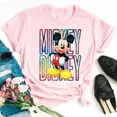 thumbnail image 1 of Camiseta con estampado de dibujos animados de Mickey Mouse para mujer, blusa de ocio de verano de Disney, ropa de estilo Simple para niña, 1 of 1