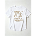 thumbnail image 2 of Women's White "Todo lo puedo en Cristo" Spanish Bible Verse Graphic T-Shirt, Crew Neck Oversized Casual Top, 2 of 7