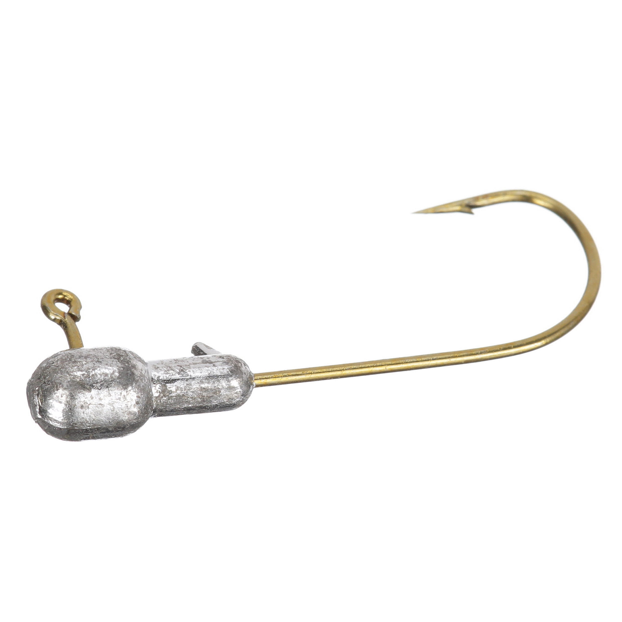 (2 pack) Arkie Lures Tube Insert Grub Body Jig Head, Size 1/8 oz, Brass/Lead Color