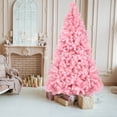 thumbnail image 3 of 7FT Pink Christmas Tree with 1800 PVC Branch Tips, Unlit Artificial Tree with Sturdy Iron Base for Holiday & Party Decor, 3 of 8