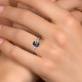 thumbnail image 4 of Gem Stone King 14K White Gold Green Mystic Topaz and Pink Lab Grown Diamond Engagement Ring for Women | 1.84 Cttw | Oval 8X6MM | Gemstone November Birthstone | Size 6, 4 of 6