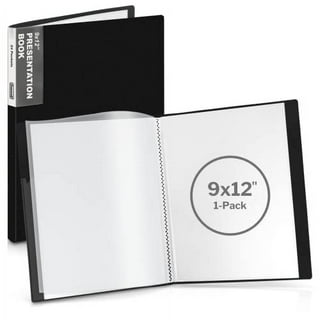 Dunwell Binder with Plastic Sleeves 12-Pocket - Presentation Book 8.5x11  (Black), Portfolio Folder with 8.5 x 11 Sheet Protectors, Displays 24 Pages  Letter Size Documents, Acid Free Archival Quality 