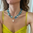 thumbnail image 5 of NS Exaggerated Irregular Shell Necklace - Trendy Clavicle Chain, 5 of 10